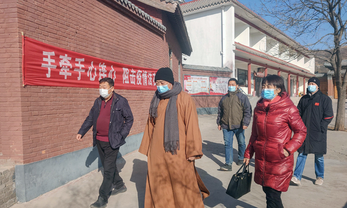 保定市民宗局刘聪慧副局长等领导到我市佛教场所检查双暂停和防疫工作